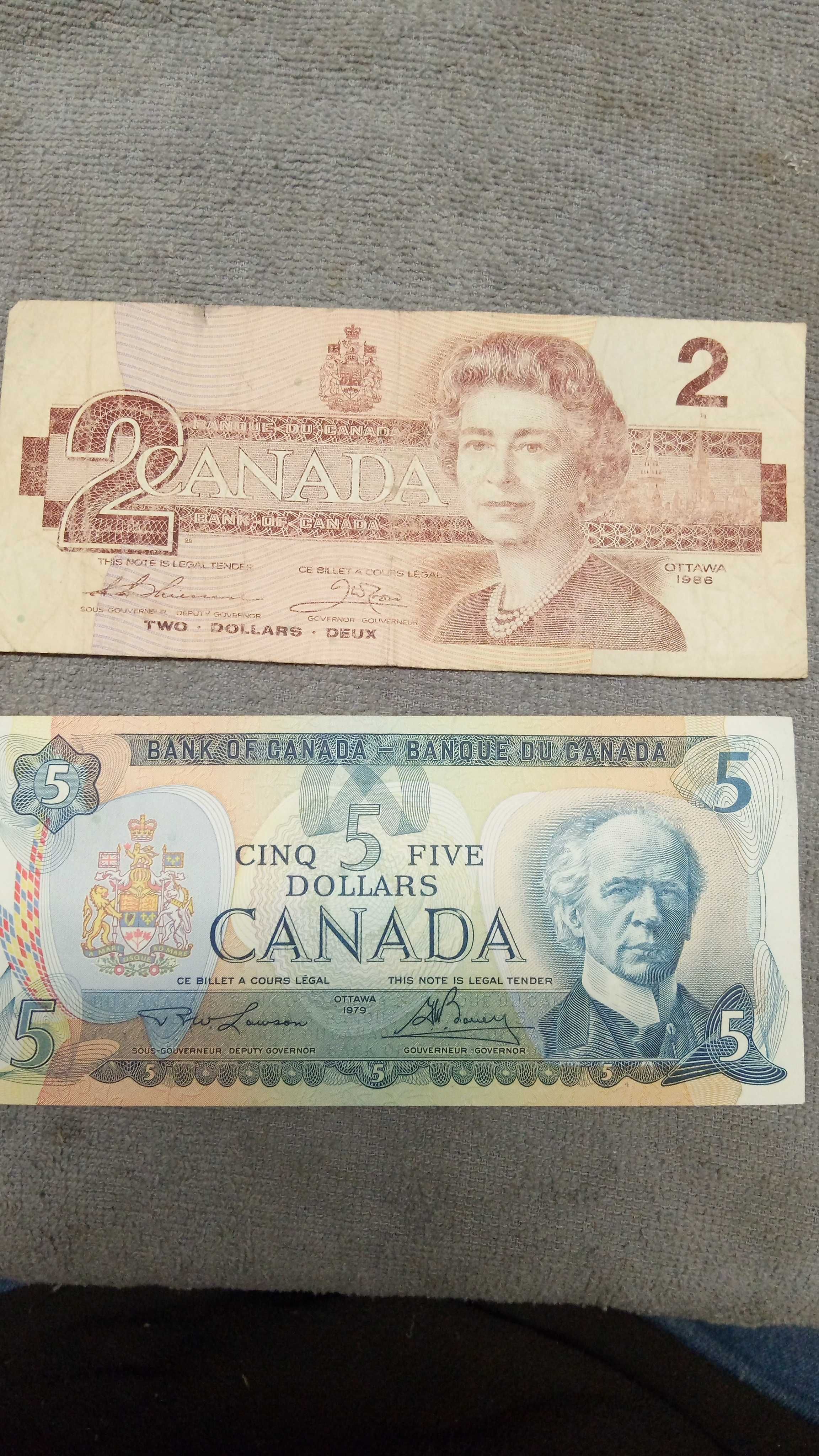 Notas do Canadá antigas