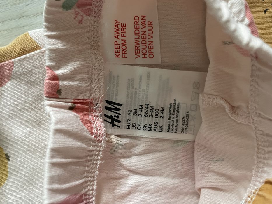 Piżamka komplet hm 62/68