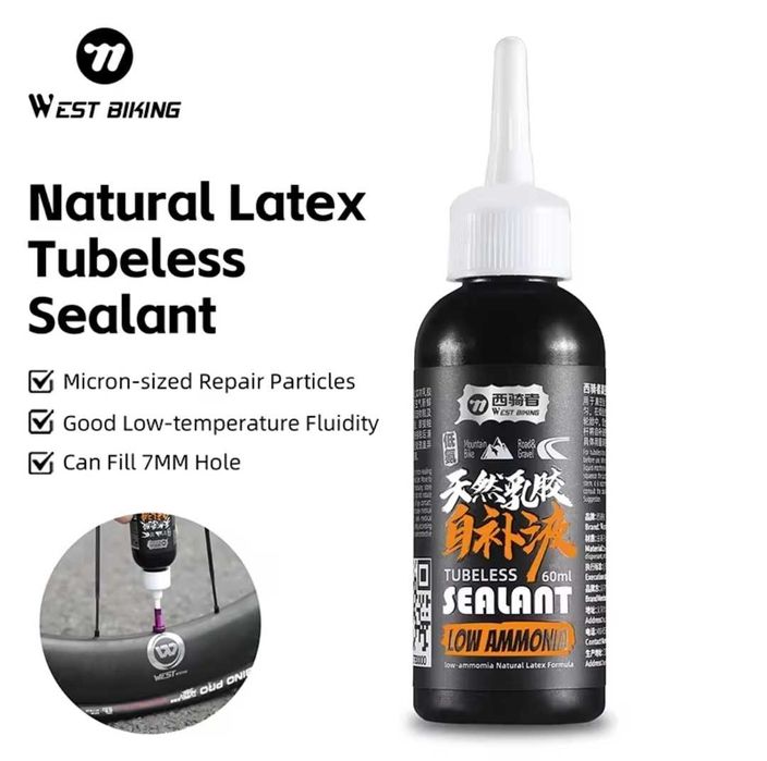 West Biking moc Latexu, uszczelniacz opon felg bezdętkowych 60ml.