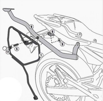 Кріплення кофрів Yamaha XJ600, XJ6 Diversion