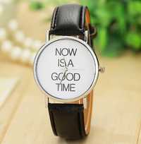 R0168 Relógio Now Is A Good Time Bracelete em Pele Stock