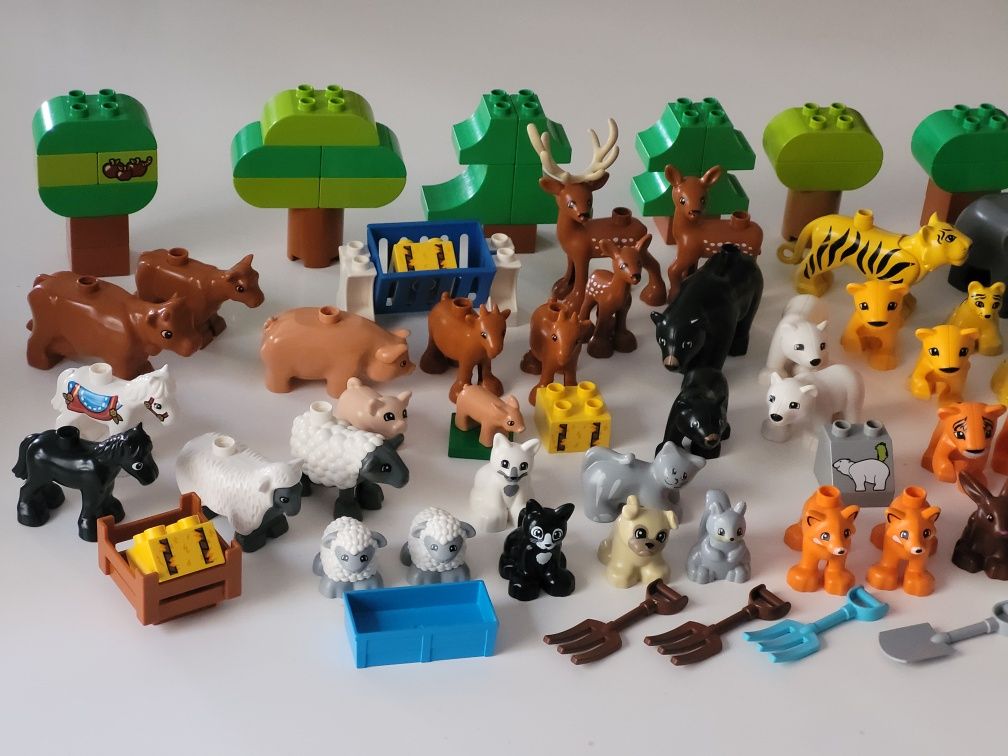 ZWIERZĘTA Farma i ZOO kot pies koń krowa lew sarna LEGO DUPLO