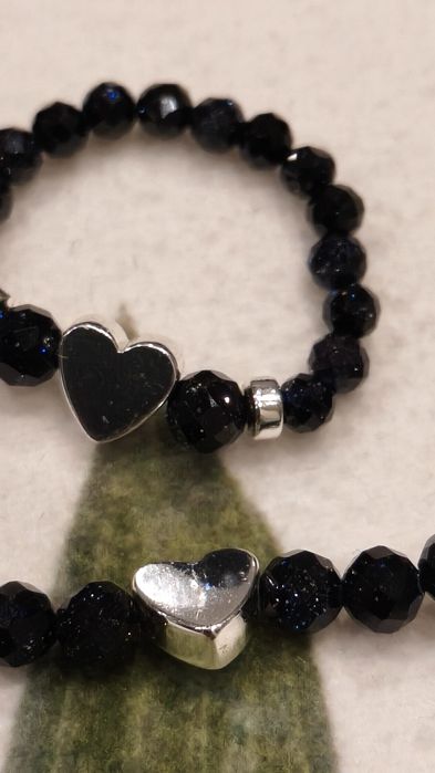 Zestaw bransoletka i pierścionek z naturalnych kamieni Piaskowiec