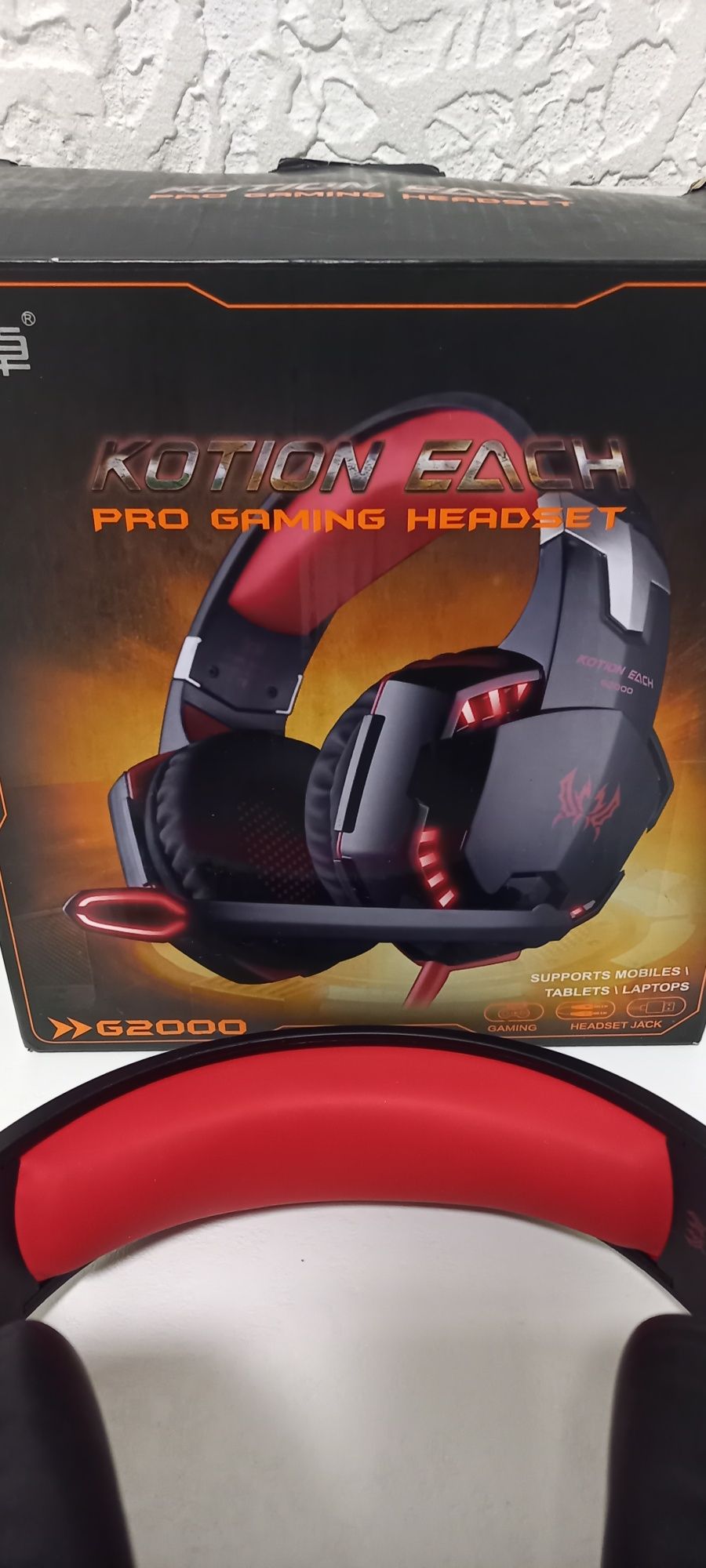 Игровые наушники Kotion Each G2000 с микрофоном и подсветкой. Геймерск