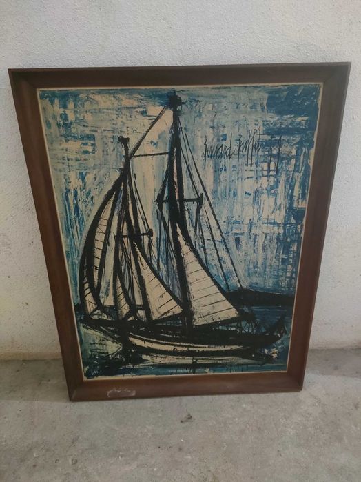 Quadro c/ moldura em tons azulados