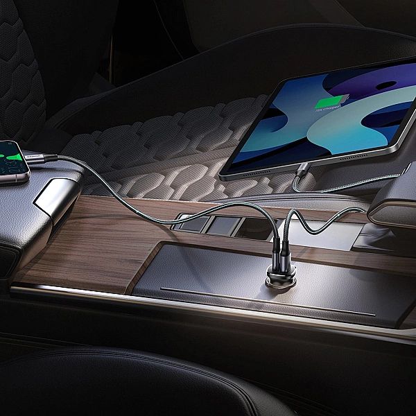 Ładowarka Ugreen EC305, 25845 samochodowa USB-C USB-A 30W - czarna