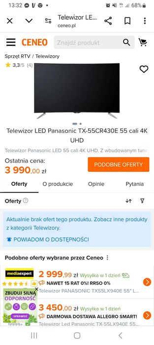 Tv panasonic 55 cali 4K