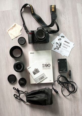 Zestaw Nikon d90 + Nikkor 18-55 + akcesoria