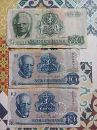 50 koron 1982, 2 x 10 koron 1983 Norwegia