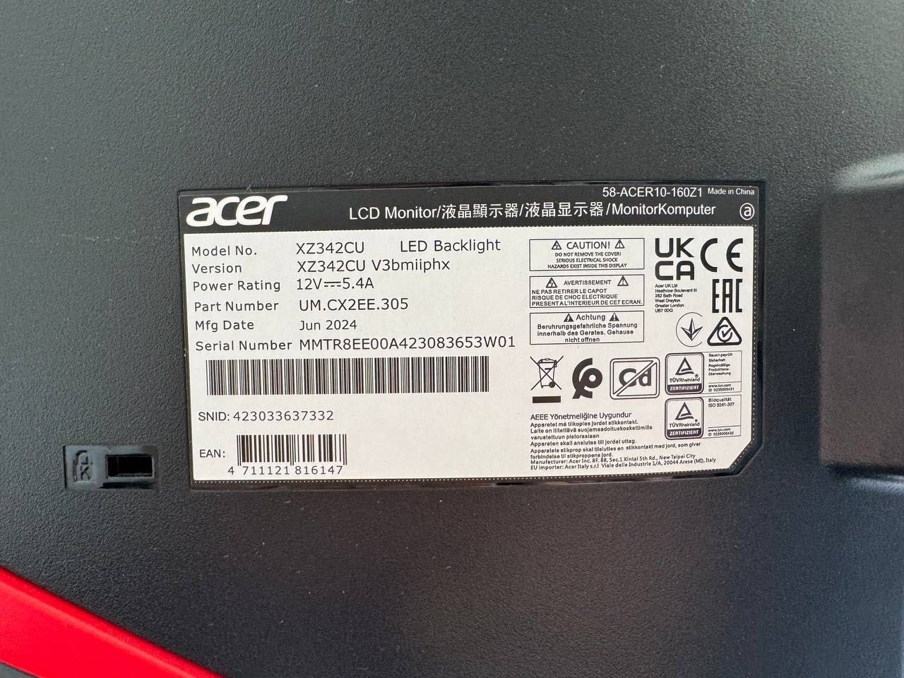 Monitor Acer Nitro 34