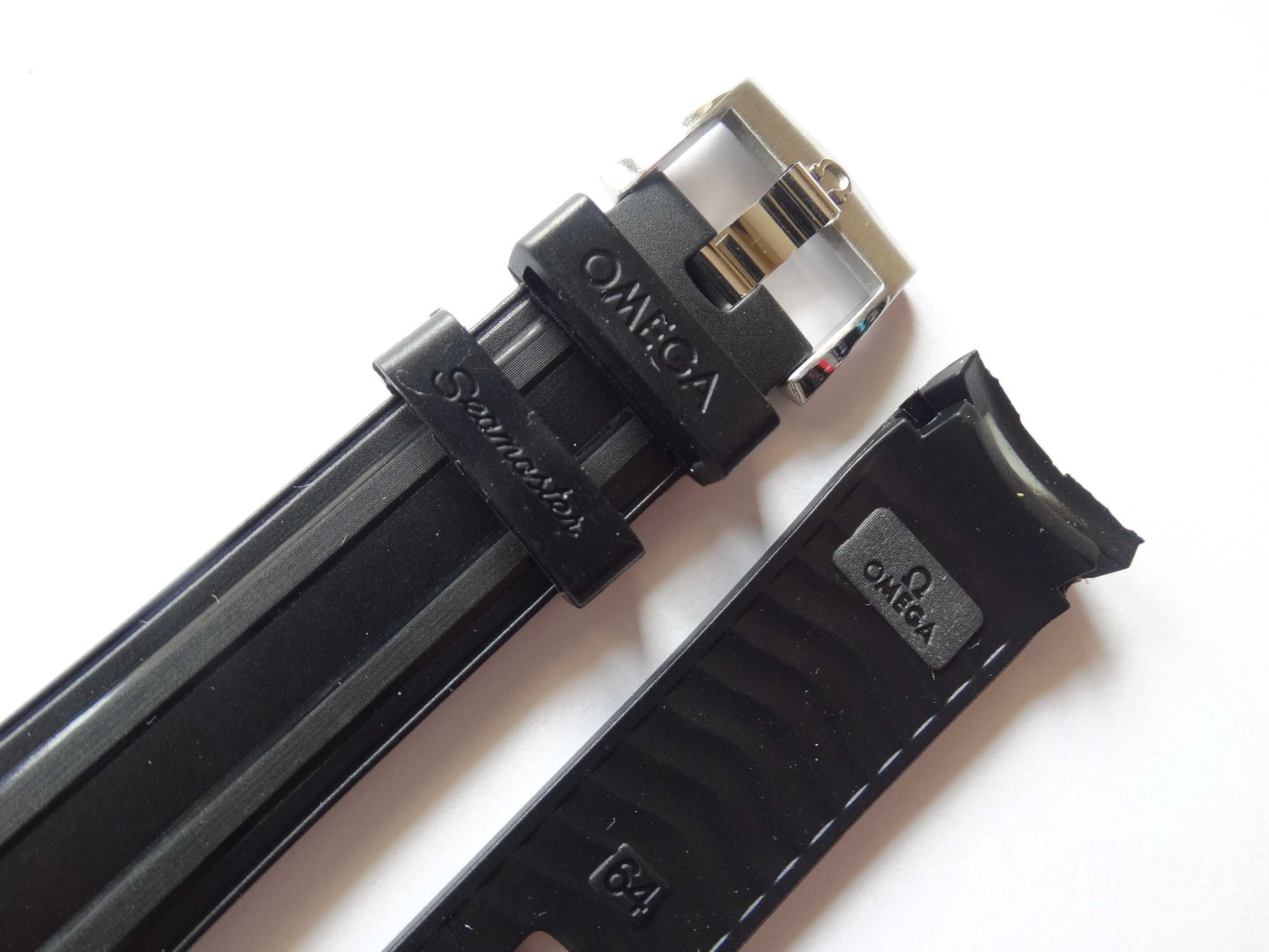 Czarny silikonowy pasek do zegarka Seamaster 20mm gumowy z klamrą