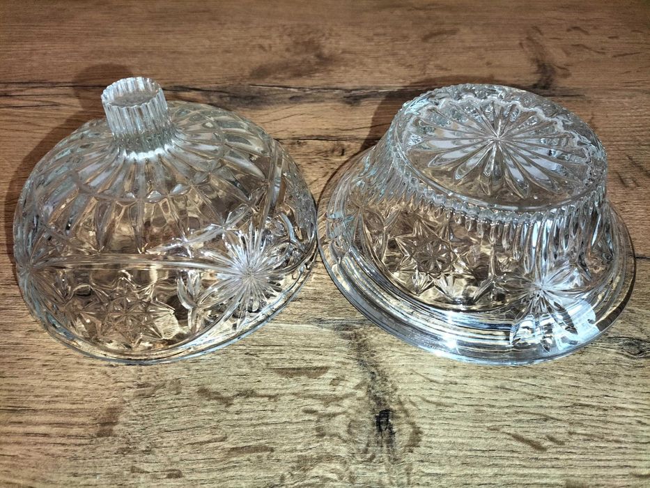 ORYGINALNA PIĘKNA ZABYTKOWA kryształowa cukiernica ozdobna-PRL lata 70