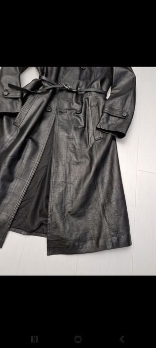 100% skóra naturalna real leather długi płaszcz long leather coat