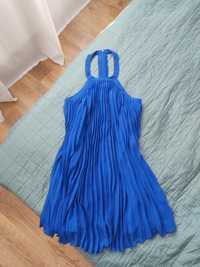 Guess rozmiar S sukienka plisowana kobalt