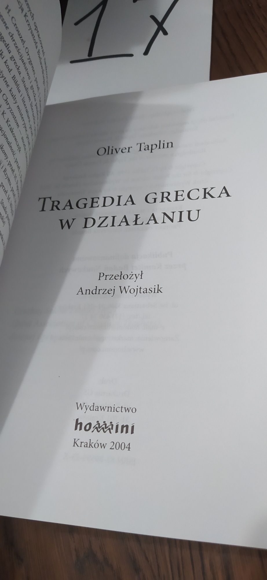 Tragedia Grecka W Działaniu Oliver Taplin