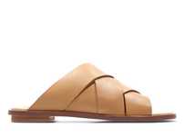 CLARKS Klapki damskie Willow Art eleganckie skórzane beżowe 36