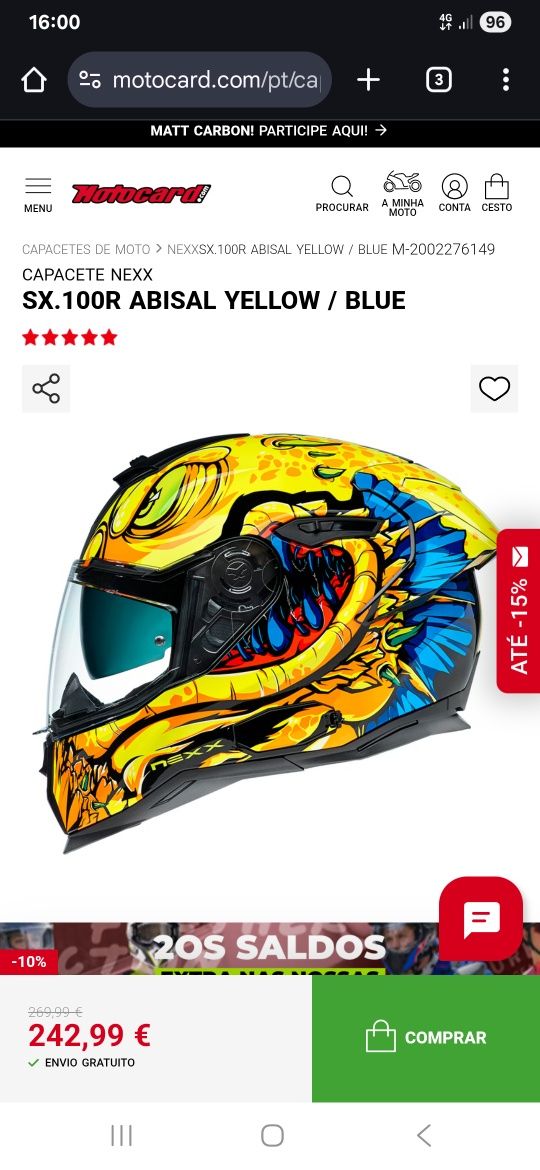 Capacete mota nexx