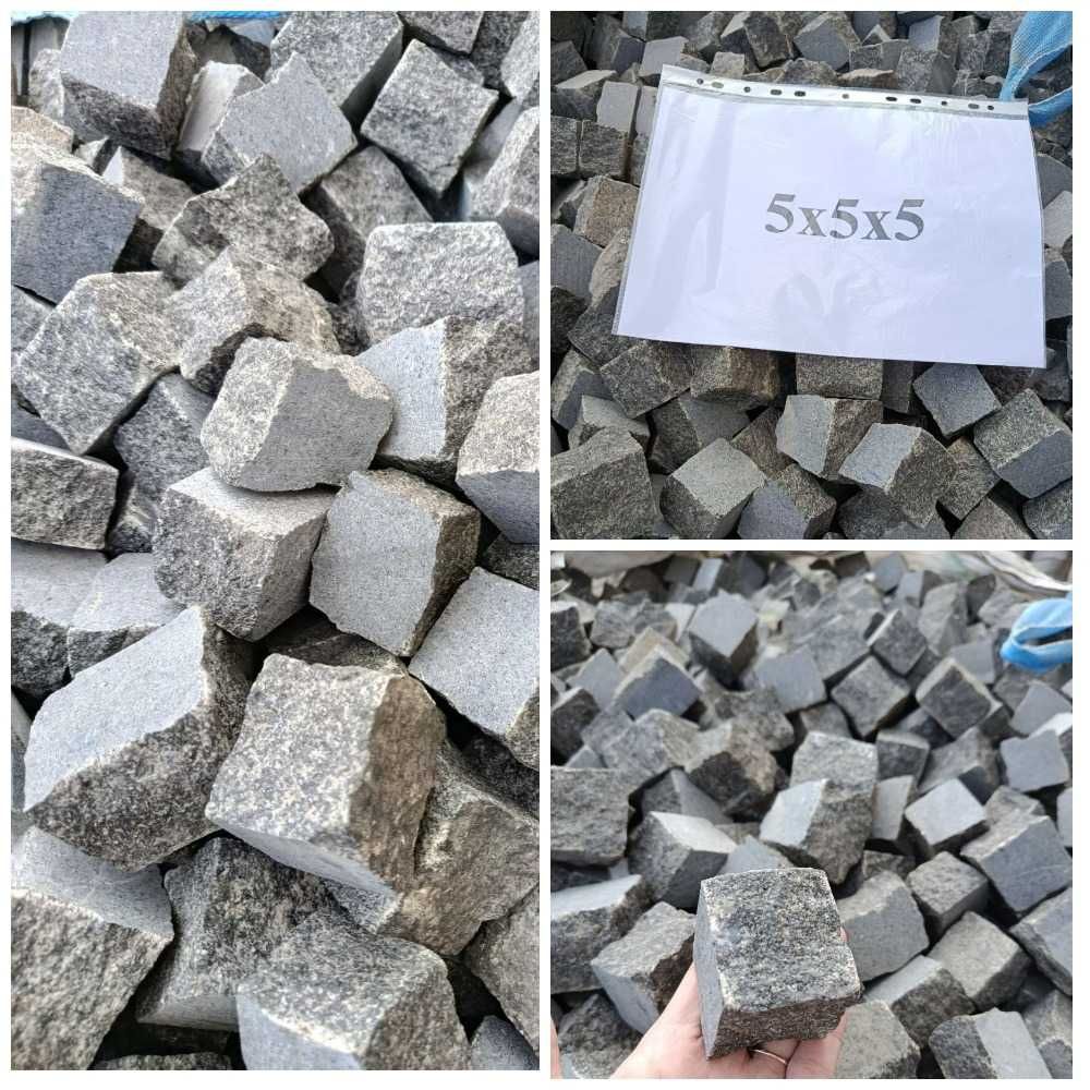 Бруківка гранітна габро 5х5х5