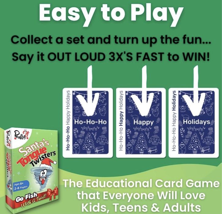 Gra karciana łamigówki świetego mikołaja w j Angielskim