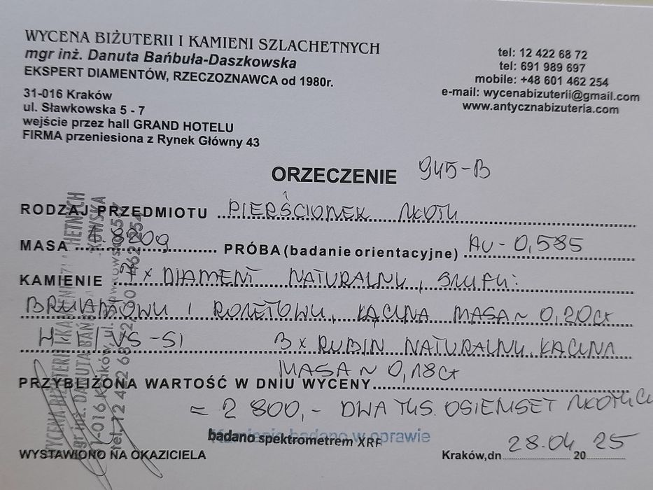 R.14 Pierścionek Antyk 1905 Rubiny Diamenty Złoto 585 Secesja WYCENA