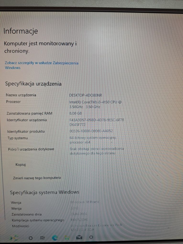 Komputer Dell Desktop zestaw Mysz Monitor Komputer