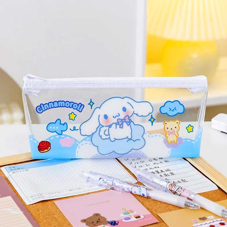 piękny transparentny piórnik kosmetyczka Cinnamoroll Sanrio Kawaii