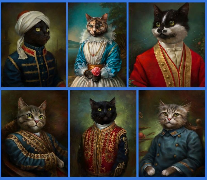 Портреты животных и картины разных стилей