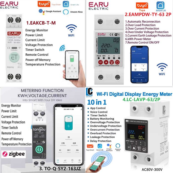 Розумне реле, розетки на wi-fi, zigbee, RF 433Mhz Tuya Smart Life