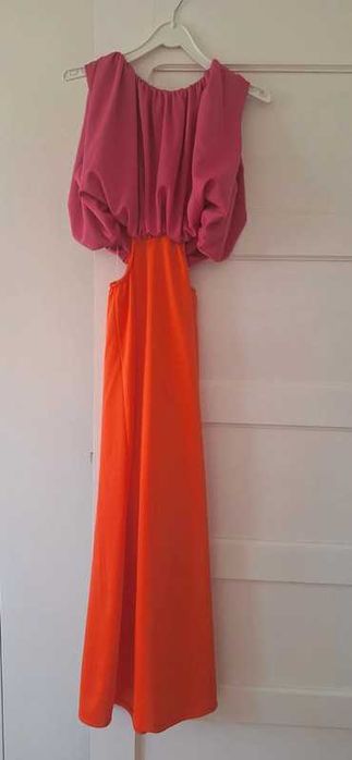 Vestido rosa/laranja