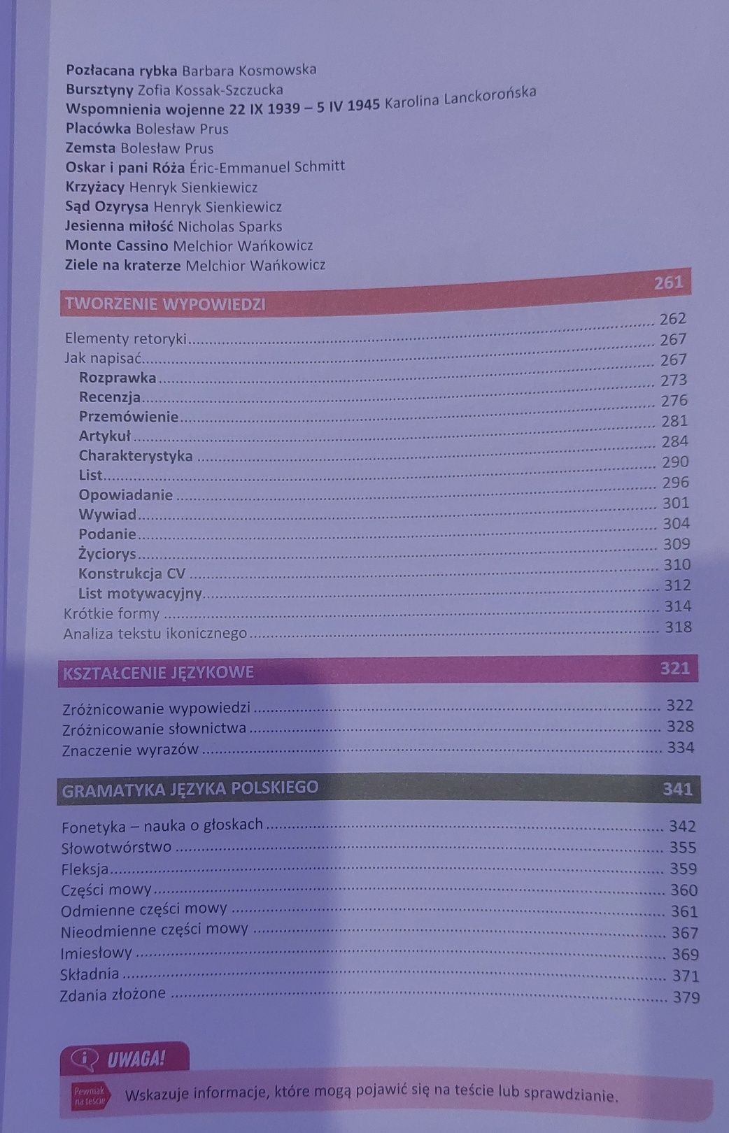 Repetytorium język polski klasa 7-8 szkoła podstawowa Greg