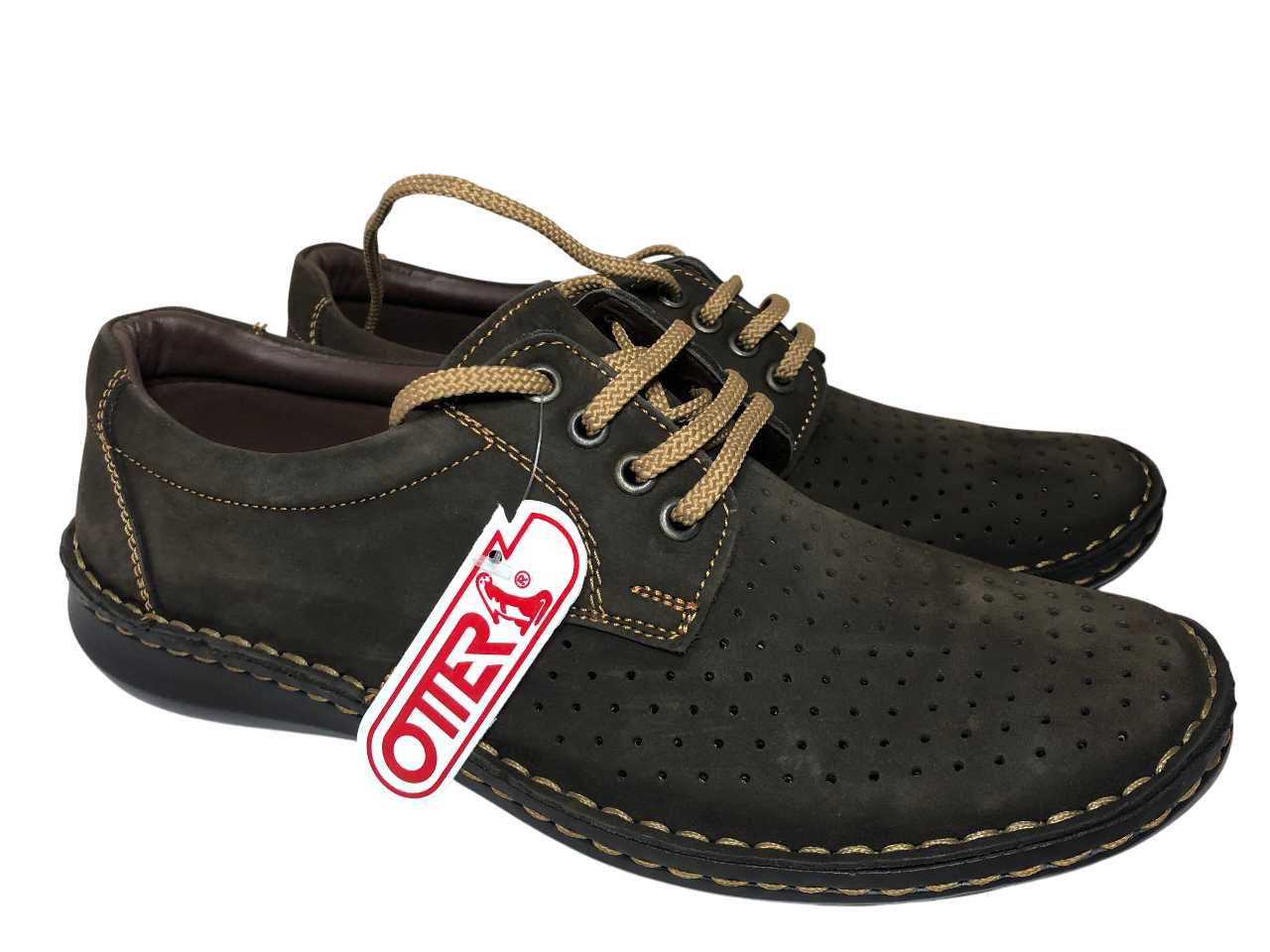 2491 Skórzane Wsuwane Buty Męskie Na Lato Wygodne Skóra Naturalna 41