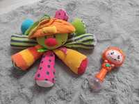 Grające zabawki dla niemowlaka sensoryczna ośmiorniczka i grzechotka