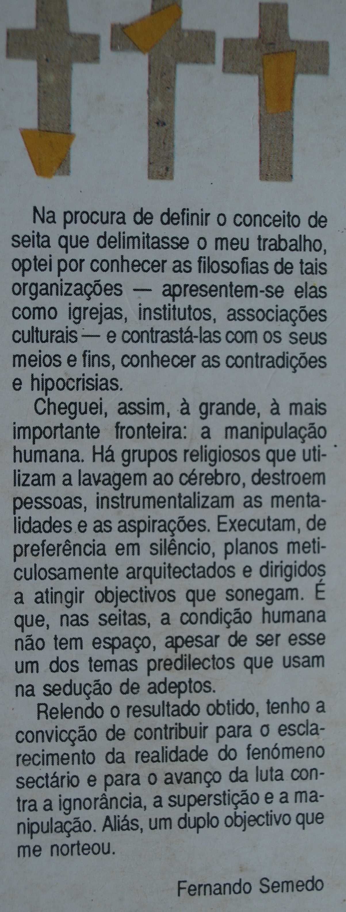 Parasitas de Deus (As Novas Seitas) de Fernando Semedo  1ª Edição 1988