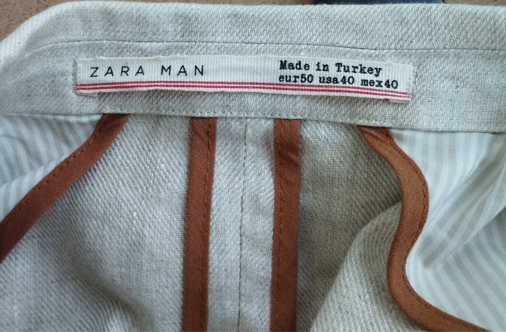 Лёгкий льняной мужской пиджак Zara