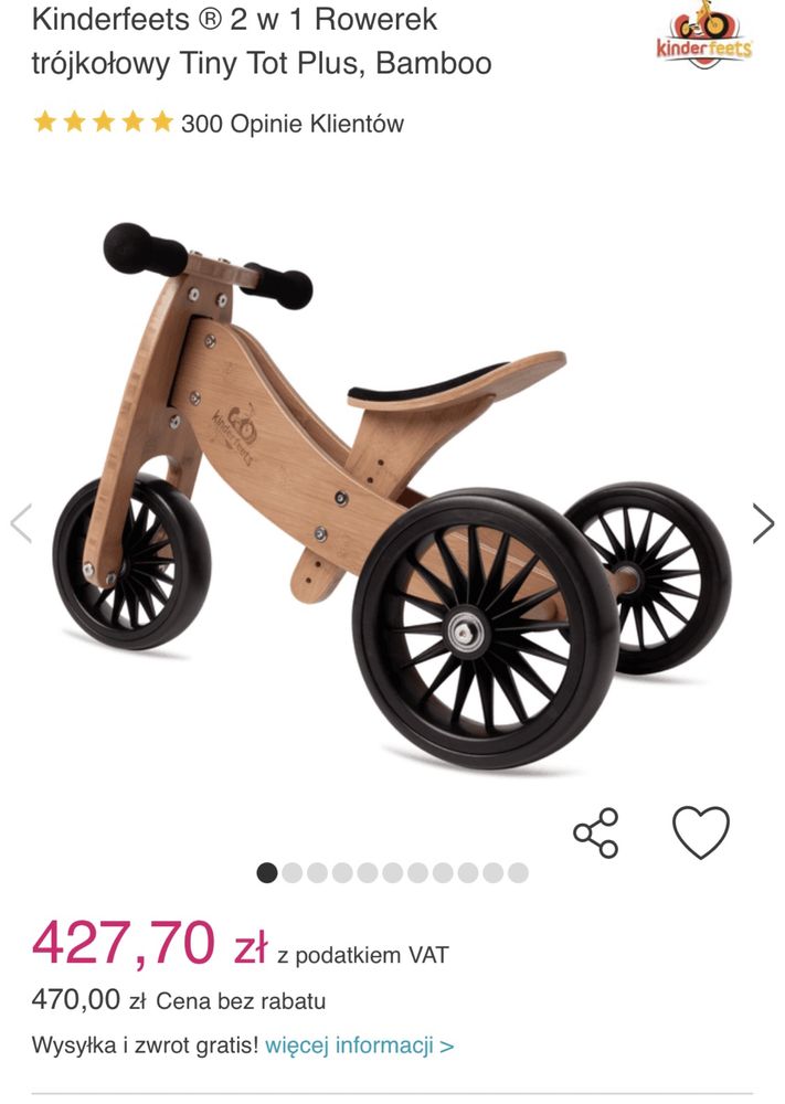 Rowerek biegowy Kinderkraft Tiny Tot Plus