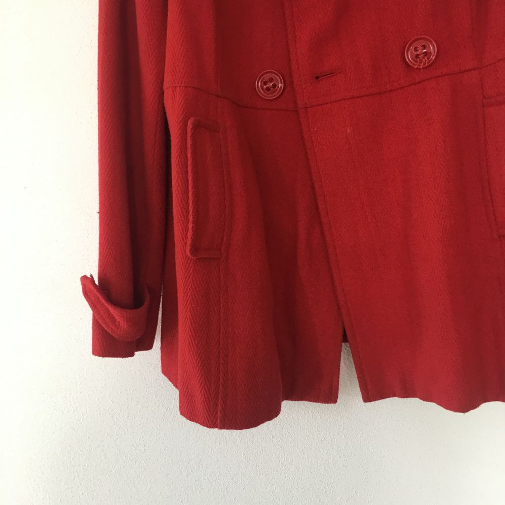 Kolekcja Płaszcz czerwony Cubus rozmiar 44 wełna wełniany