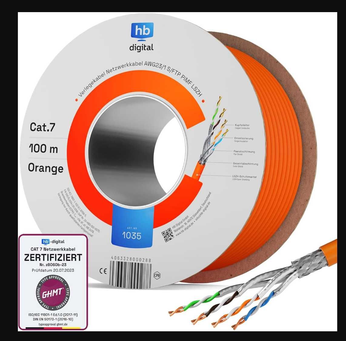 Kabel sieciowy LAN HB-DIGITAL CAT.7 AWG 23