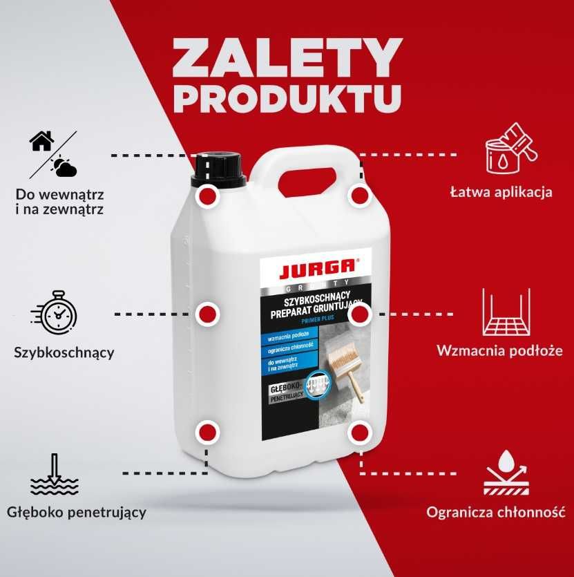 Preparat gruntujący Jurga Primer Plus 5 l - głęboko penetrujący