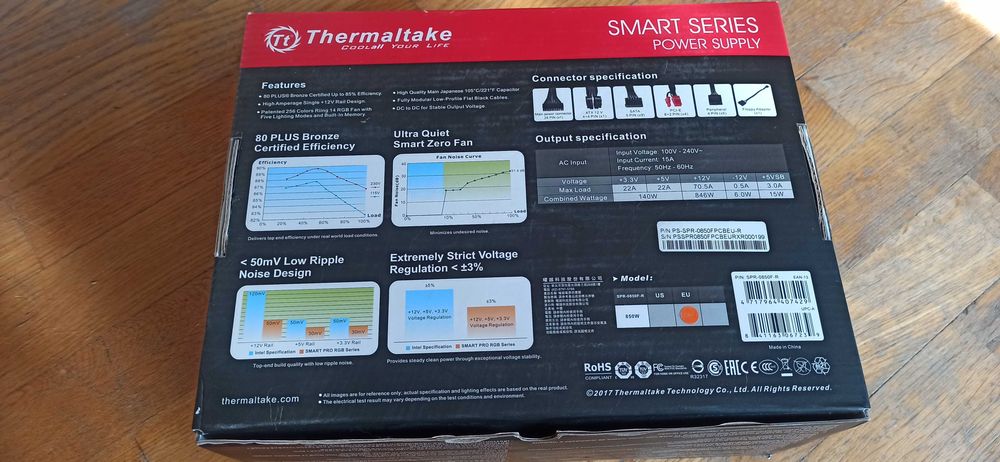 zasilacz komputerowy 850W SMART PRO RGB 80 PLUS BRONZE