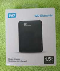 Disco Externo Portátil Western Digital 1.5TB Elements USB 3.0