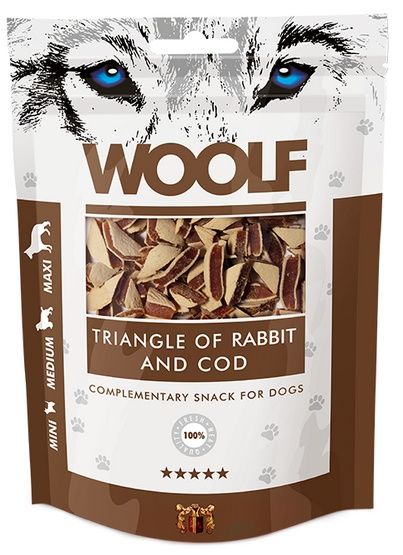 Zdrowy przysmak dla psów i kotów Woolf Królik z dorszem 90% Mięso 100g