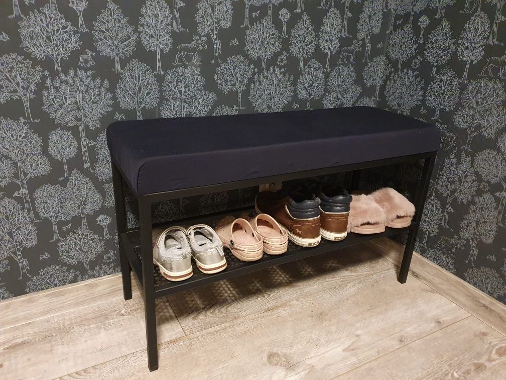 Ławka z półką na buty, siedzisko loft