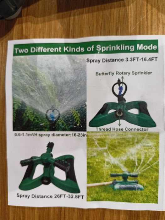 Obrotowy motylkowy zraszacz do trawnika ogrodowego