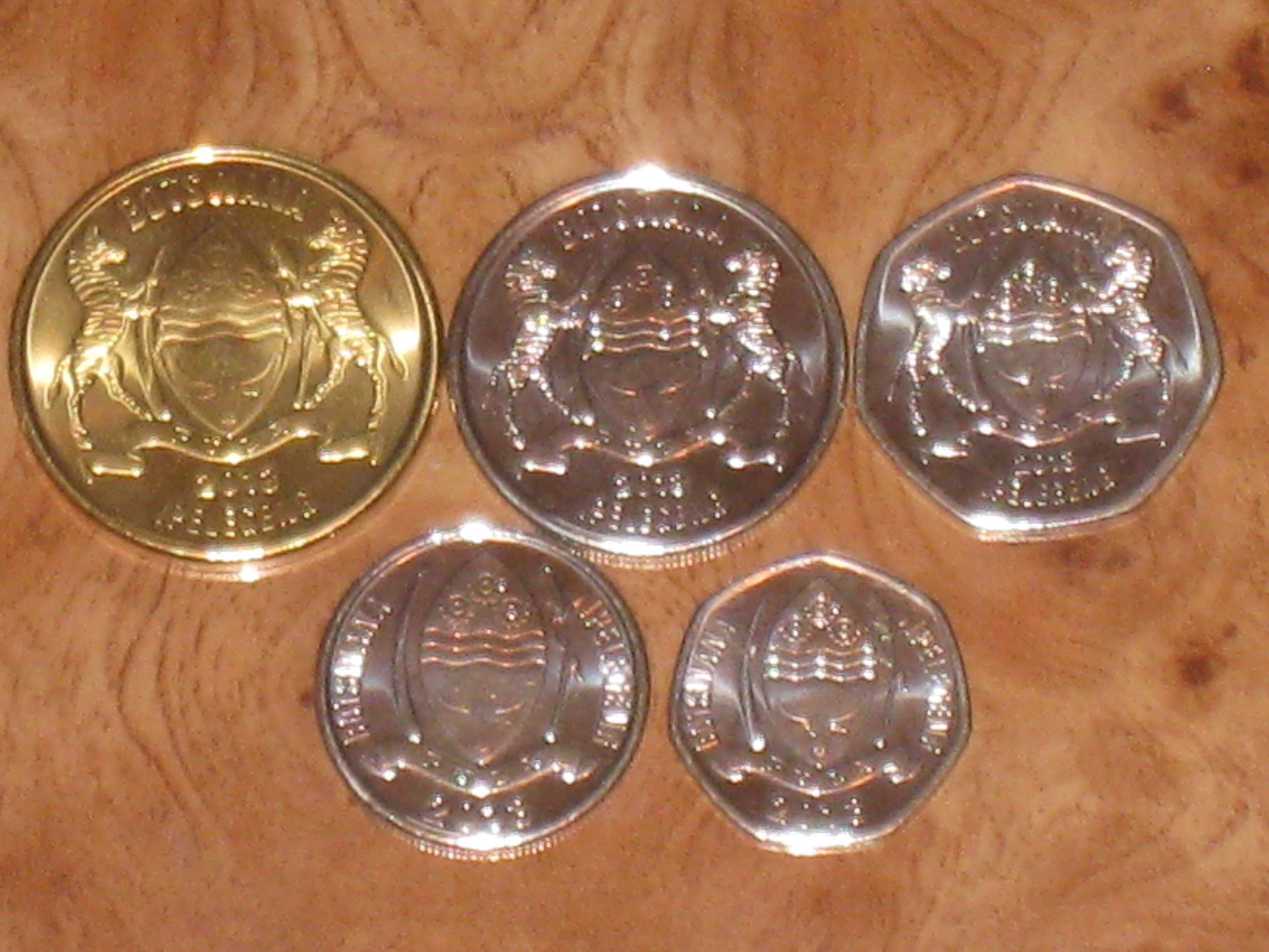 Монеты Ботсваны - 5 шт.