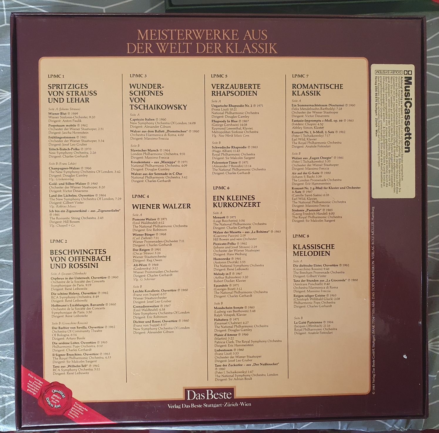 Kasety magnetofonowe Chopin Offenbach , J.Strauss, Beethoven Mozart