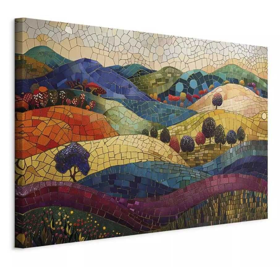 Obraz krajobraz z mozaikowymi wzgórzami 120x80cm