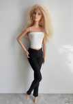 ubranko - spodnie legginsy dla lalki barbie - czarne + top