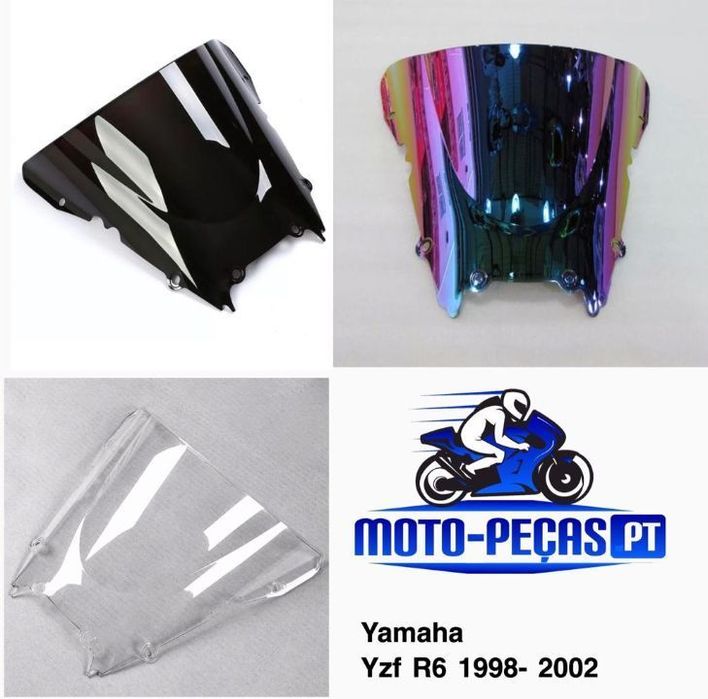 viseira nova yamaha yzf R6 ano 1998 ate 2002   vidro bolha