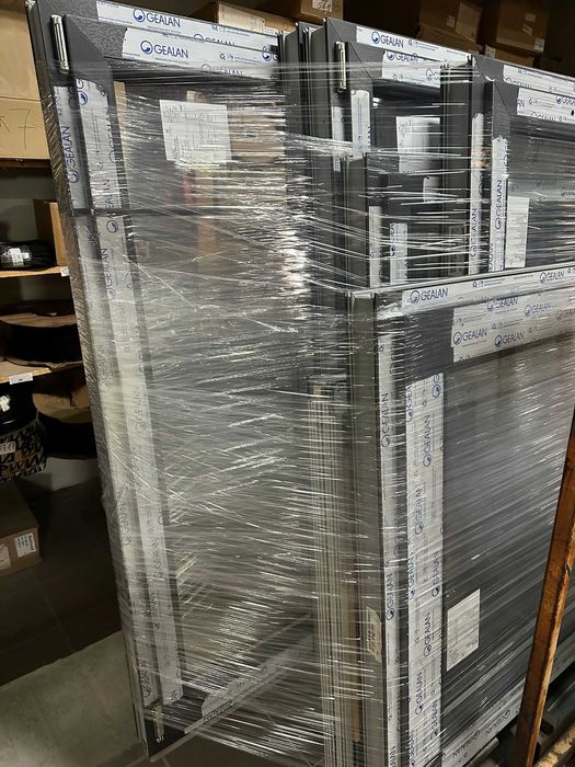 Drzwi zewnętrzne Gealan S8000 2x Antracyt 1100x 2100 PVC klamka