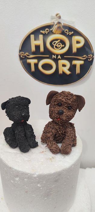 Piesek z masy cukrowej na tort jadalna figurka